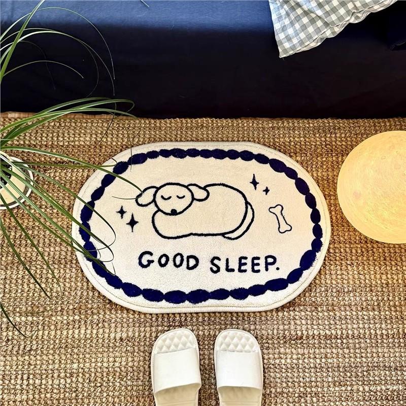 

VIKAMA Cute Dog Rug Children s Bedroom Bedside Rug Water Absorbent Bathroom Floor Mat Shower Entrance Door Mat Home Decoration 40x60cm 16x24inch
