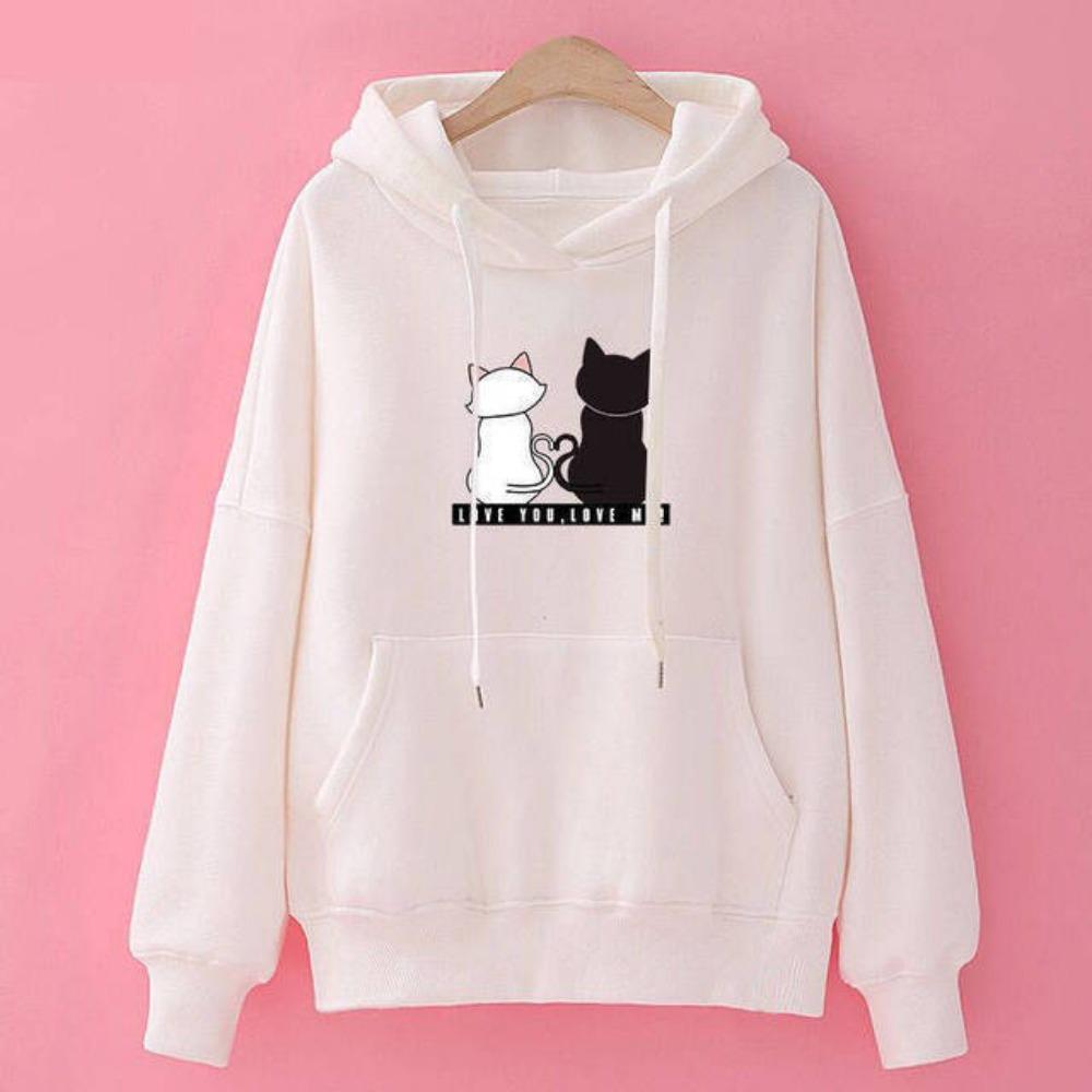 Factory direct sales hooded fleece sweater women's 2019 autumn and winter Korean version loose women's tops versatile trend students