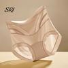 Moisture Wicking Panties Seamless High-Rise Tummy Control Briefs Women Breathable Microfiber Underwear Stretch Soft Stretchy Silky Fabric Mesh Panels