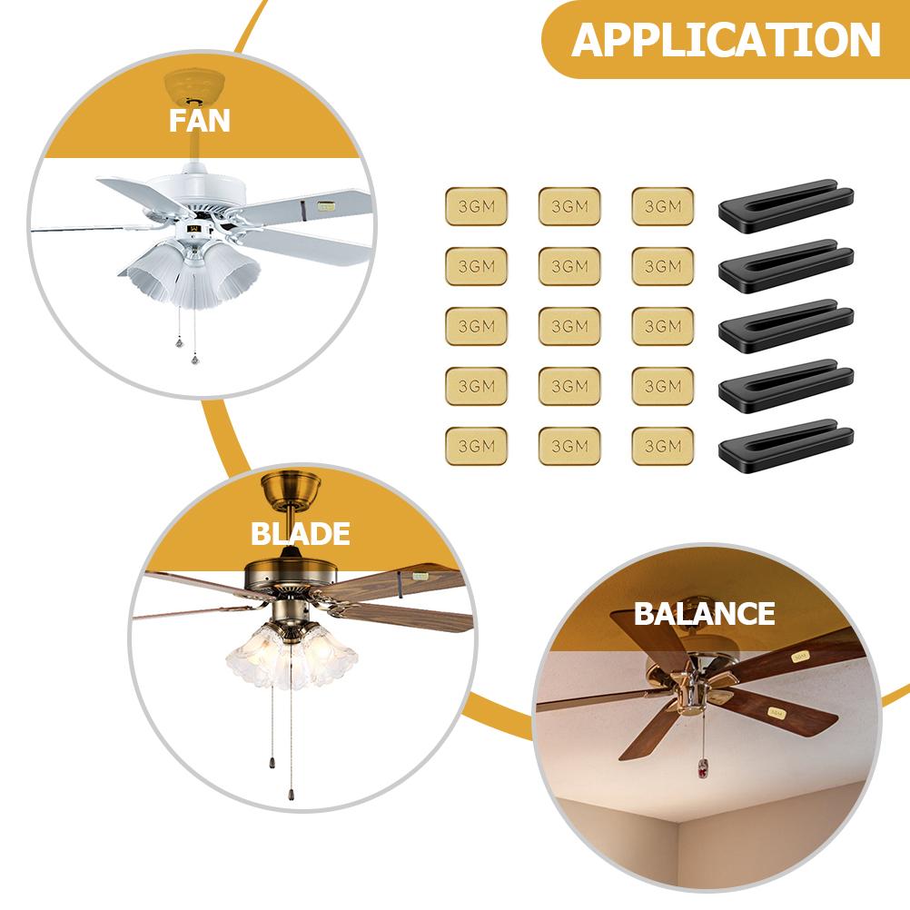 5 Sets Ceiling Fan Balancing Kit Fan Balancing Clip and Self-Adhesive Weights Kit