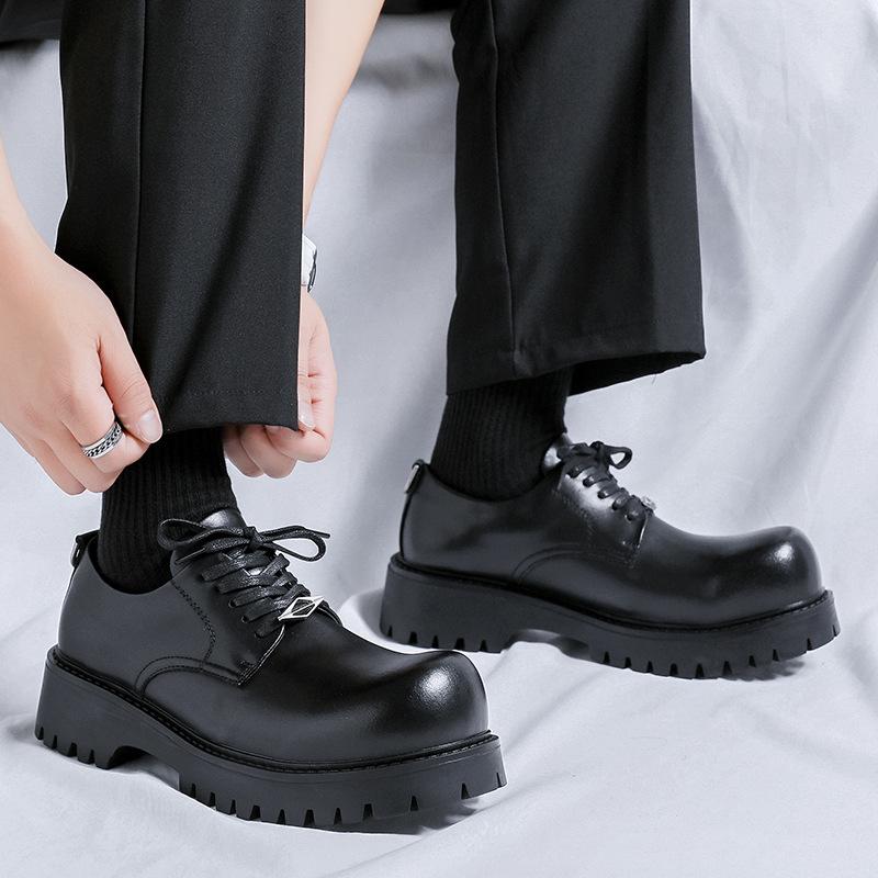 2024 new casual big head shoes men's retro versatile outer wear heightening tooling small leather shoes 1030-R