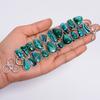 Splendid Top Grade Qualite 100% Natural Malachite Chrysocolla Ethnic Style Handmade Jewelry 925 Steling Silver Plated Bracelet 6-8" WSJ-4625