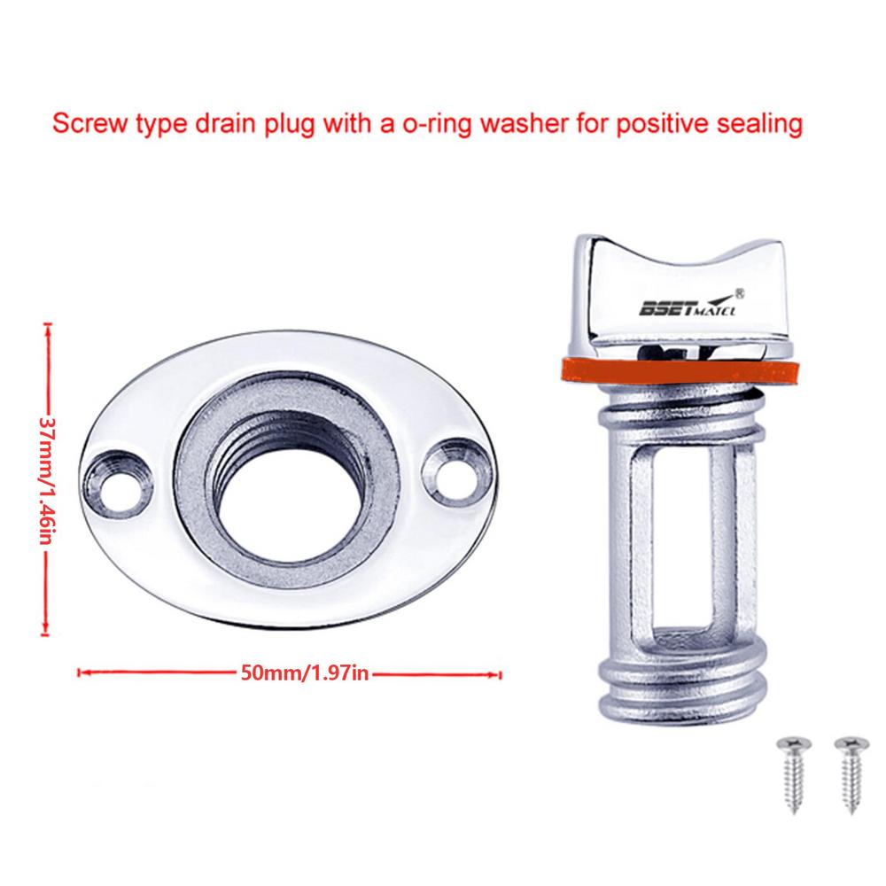 316 Edelstahl Marine Boots Ablaufstopfen Boote Ablaufstopfen Set Abgedichtet Rostfrei mit Kajak Ablaufstopfen Wasserdichter Dichtring