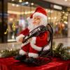 Animatronic Santa Sitting Home Decorations Playing Violin Electric Christmas Santa For Bedroom Storefront Apartment Display