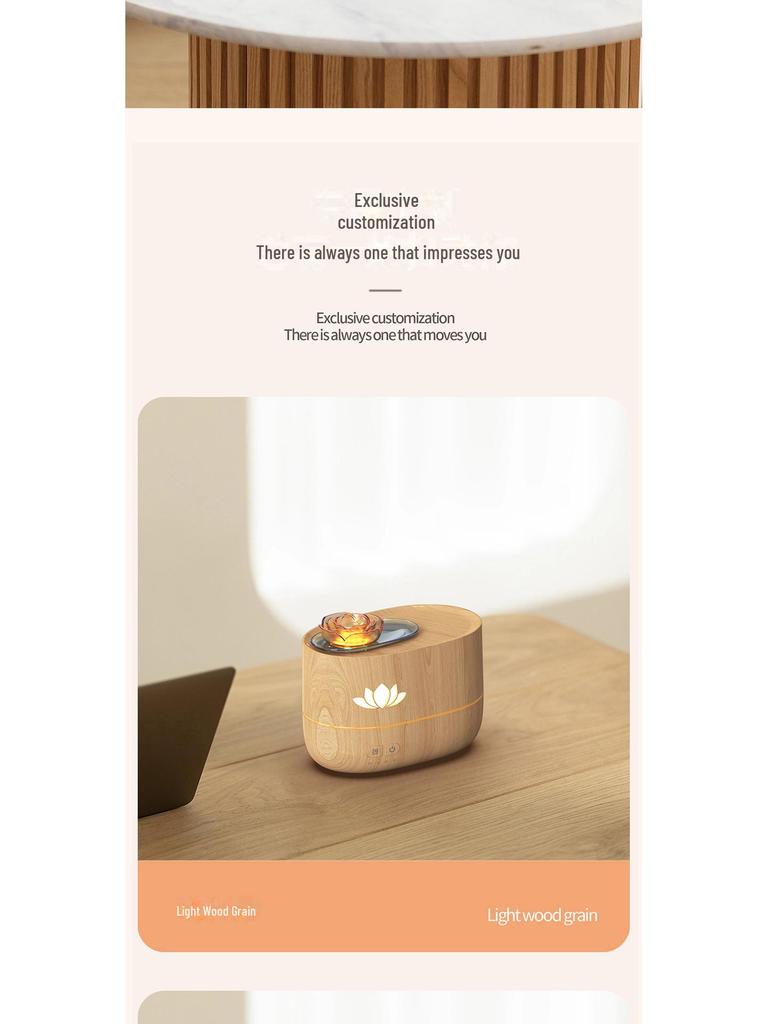 Colorful Lotus Aromatherapy Desktop Diffuser: Large Capacity Essential Oil Humidifier