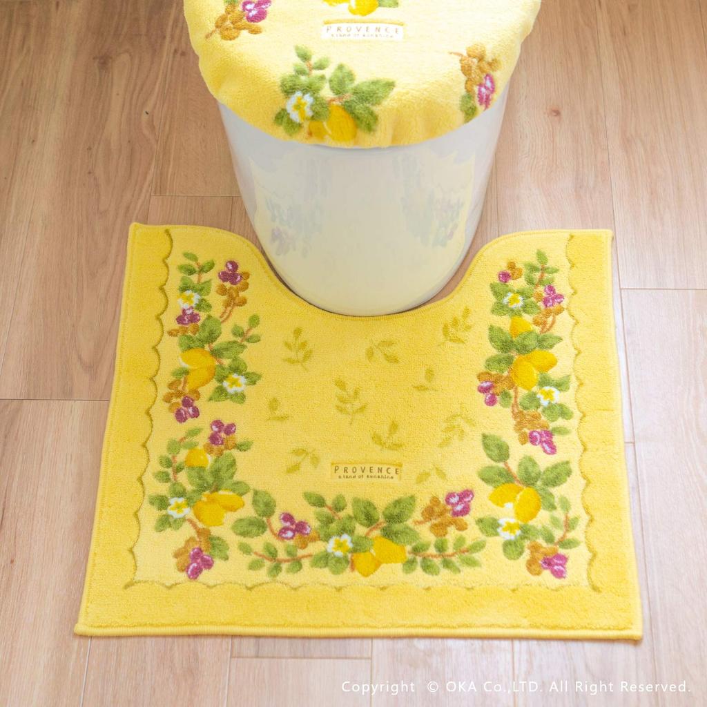 OKA Provence Ciel Regular Toilet 58 Cm X 60 Yellow Nordic Mat, Approx. Cm, (Washable, Stylish, Style)