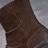 Johnature Genuine Leather Thick Soled Pleated Short Boots Side Zipper Soft Soled Cowhide Women's Boots