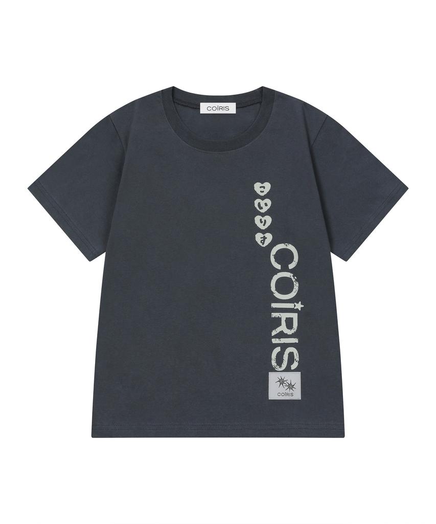 Koiliseu Side Crack Lettering Short Sleeve T-Shirt