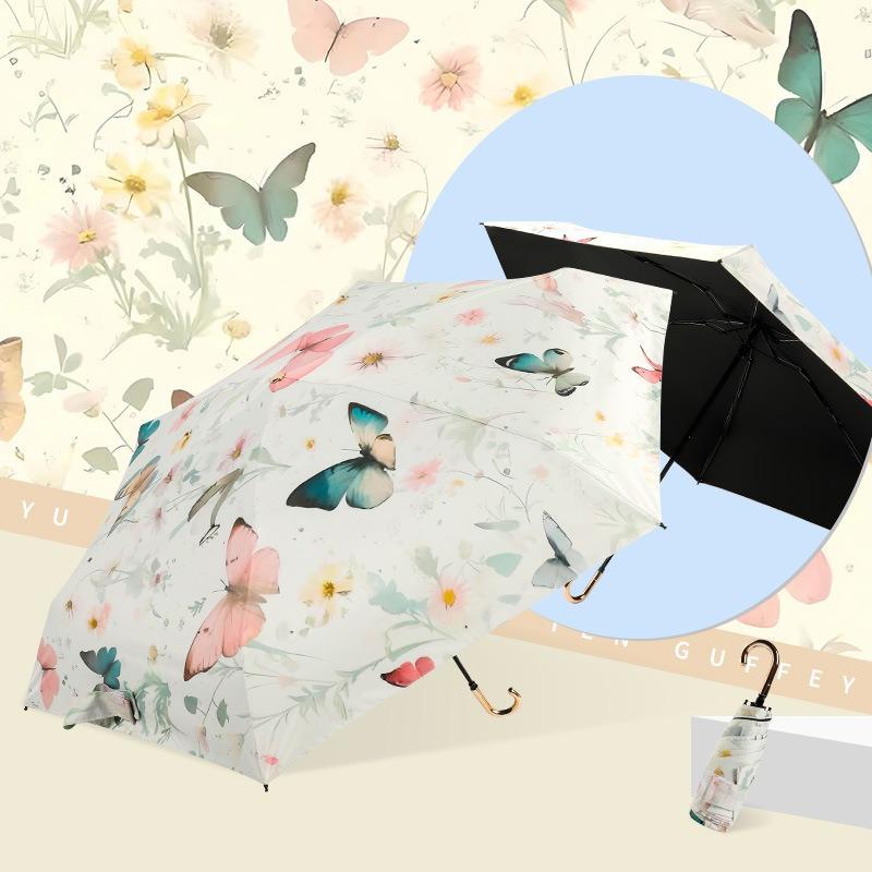 50% off small gold hook digital printing vinyl sunscreen umbrella sun umbrella folding parasol