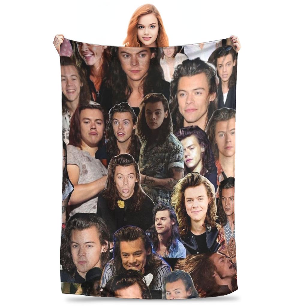 Harrystyles Blanket Soft Warm Flannel Throw Blanket Bedspread for Bed Living room Picnic Travel Home Couch