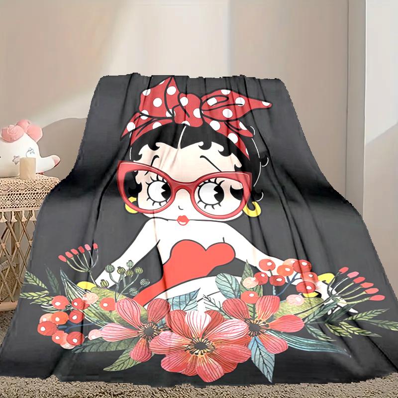 1pc Digital Print Nap Blanket, Betty Boop Blanket for Home Use, All Season Warmth, Christmas and Valentine's Day Gift Blanket