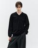 ZIOSONGZIO Timeless Whole Garment V-Neck Knit Black Zh6Kt688Bk