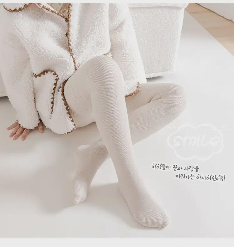 2022 Winter Mädchen gestreifte dicke Strumpfhose mit Taillenschutz & Plüschfutter