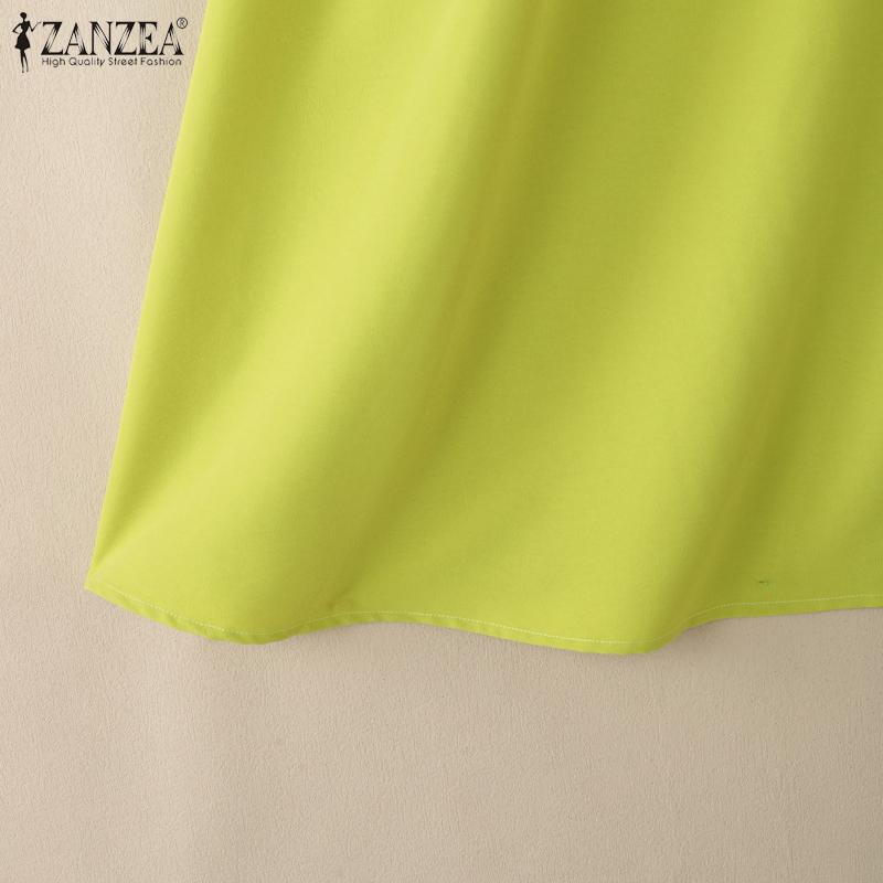 ZANZEA Women Casual Round Neck Summer Sleeveless Dress