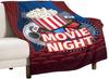 Popcorn Cartoon Throw Blanket Modern Art Print Black Cozy Lightweight for Bedroom Living Room Dorm Chair Sofa Travel xin