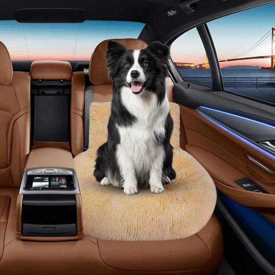 Dog Car Seat Soft Washable Pet Booster Car Seat with Safety Leash Plush Velvet Puppy Car Travel Carrier Bed for Small Medium Large Dogs