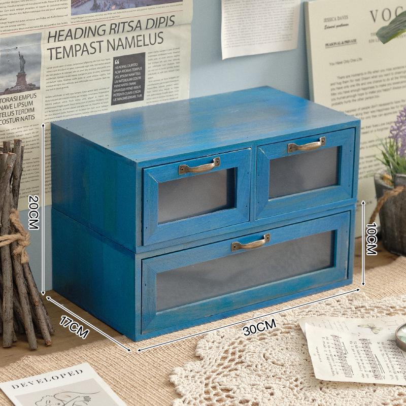 Retro Wooden Desk Organizer and Monitor Stand