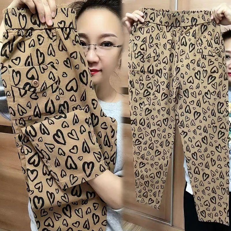 

New Arrival Cotton and Linen Sweatpants Women s High Waist Loose Slimming and All-Matching Ankle-Length Slim-Fit Skinny Jeans Stretch Casual Pants Khaki 3XL