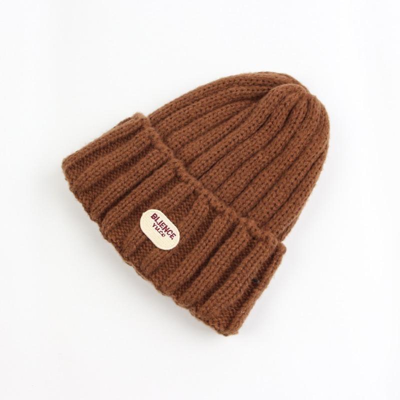 

Вязаная шапка с косами, модная универсальная шапка, осенне-зимняя, милая, мужская и женская, вязаная теплая шерстяная шапка темно-коричневого