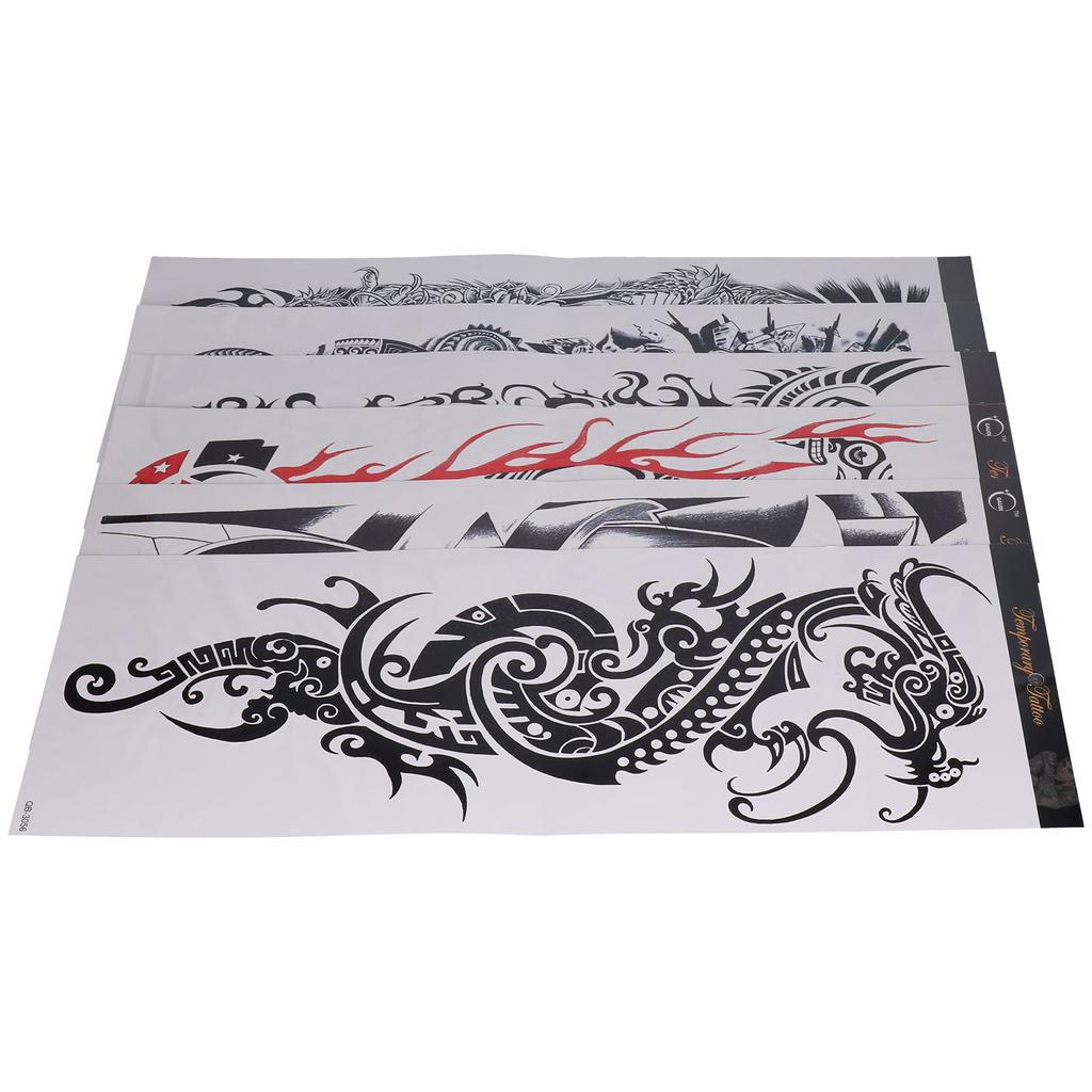 6PCS Temporary Tattoo Sticker Waterproof Full Arm Temporary Tattoos for Arms and Legs