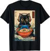Cat Ramen Japanese Funny Graphic Tees Kawaii Cat Anime Gifts T-Shirt