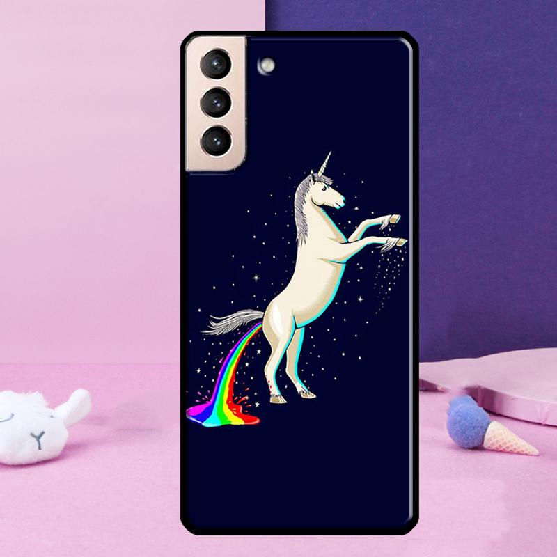 Cute Rainbow Unicorn Phone Case For Samsung Galaxy S25 Ultra S24 S23 Ultra S9 S10 S20 S21 S22 Plus S24 FE Cover