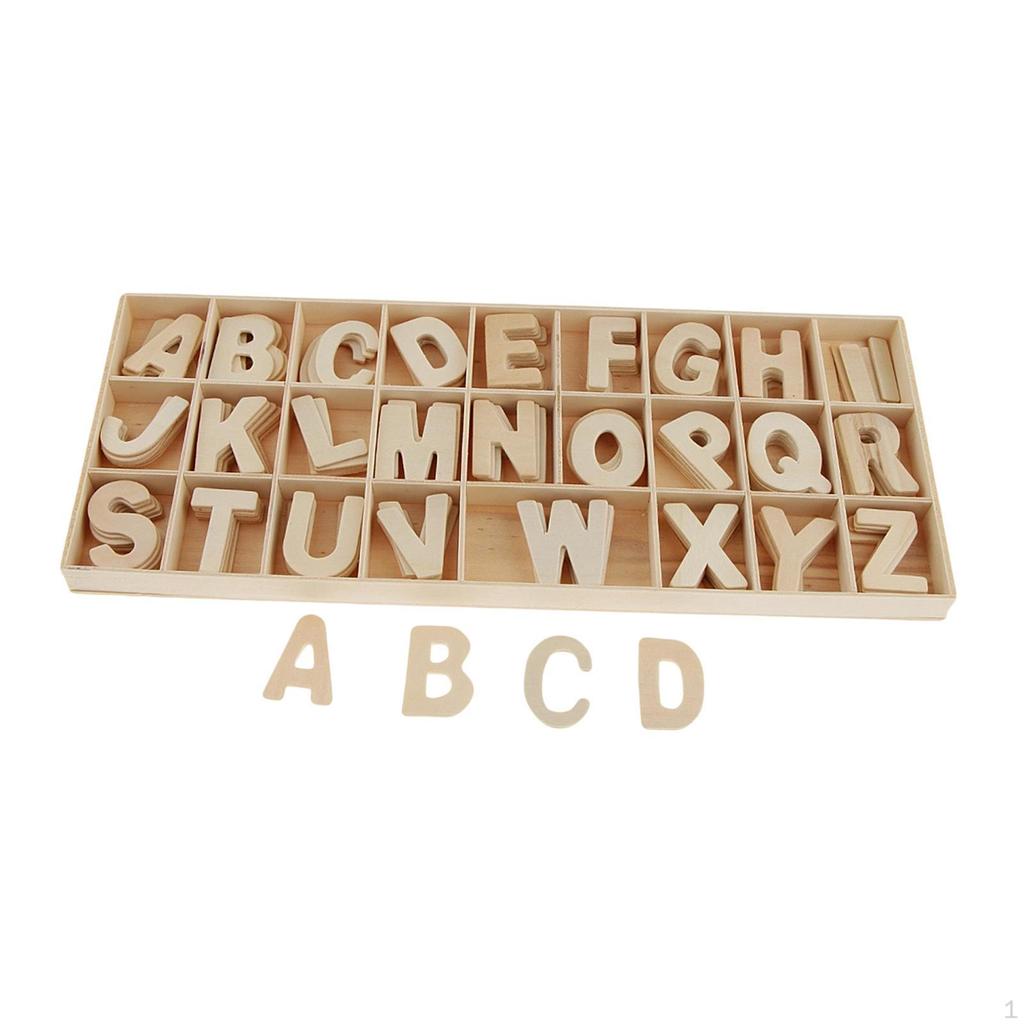 Alphabet Letters Made of Wood – Educational Toy for Spelling Unfinished Wooden
