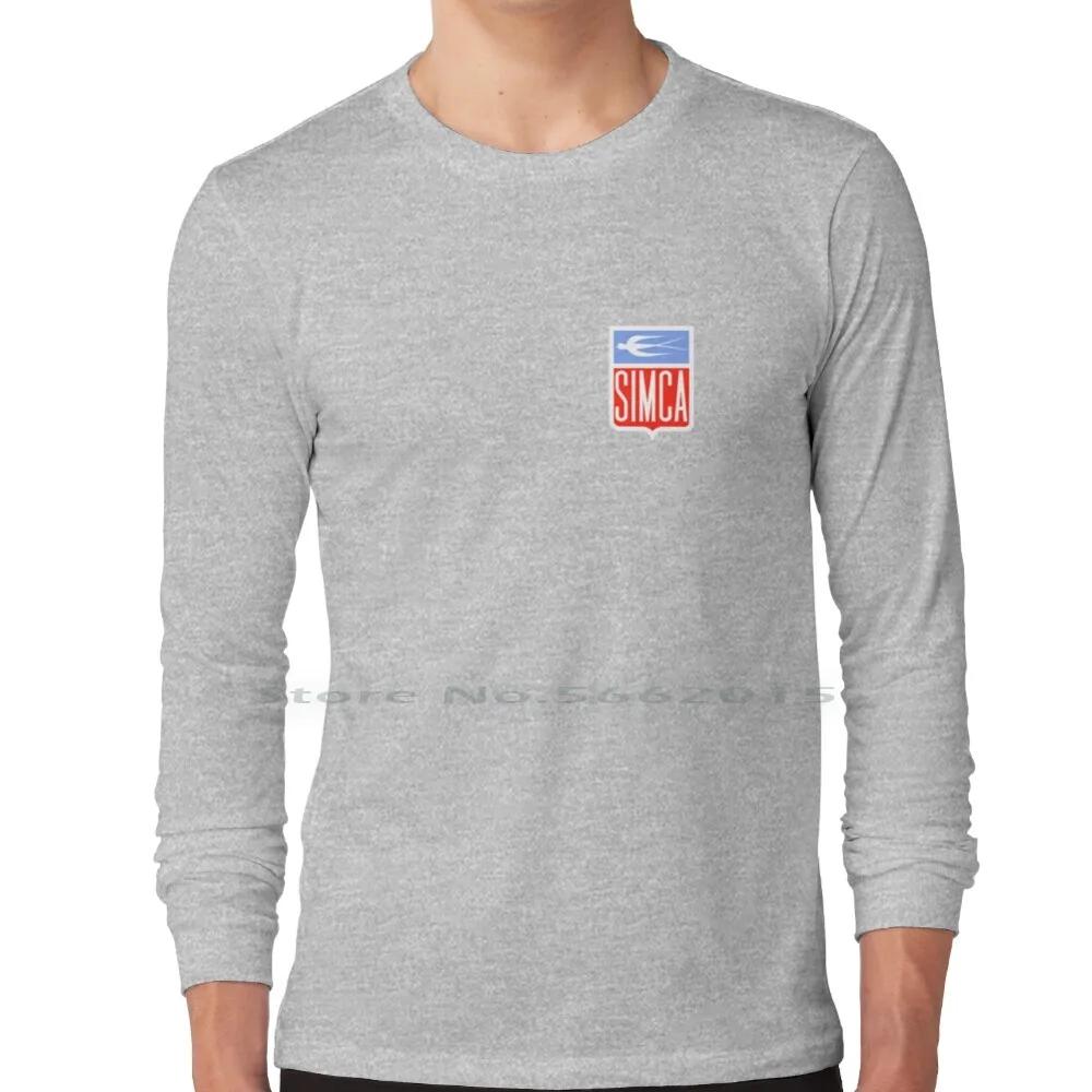 Simca-Emblem T Shirt 100% Cotton Simca Logo Emblem France Car French Classic Historic Old Europe Talbot Short Long Sleeve Tee