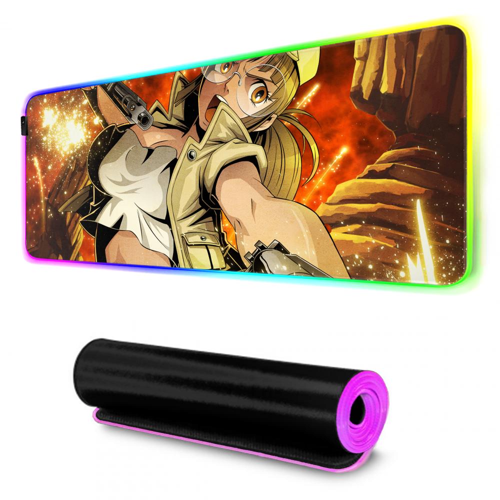 Metal Slug Mouse Pad RGB Gaming Mousepad Big LED Pad PC Desk Mat Luminous Mouse Pad Large Keyboard Mats Table Rug With Backlit