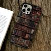 Estante de Livros Padrão Criativo Capa de Celular Para iPhone 17,16,15,14,13,12,11 Plus,Pro Max,XS,Prata Colorida Revestida Tampa Interna