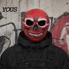 Breathable Foam Scary Mask Halloween Blood Skull Mask, Adjustable Elastic Strap Party Lightweight Comfortable Horror PU for Cosplay Decoration
