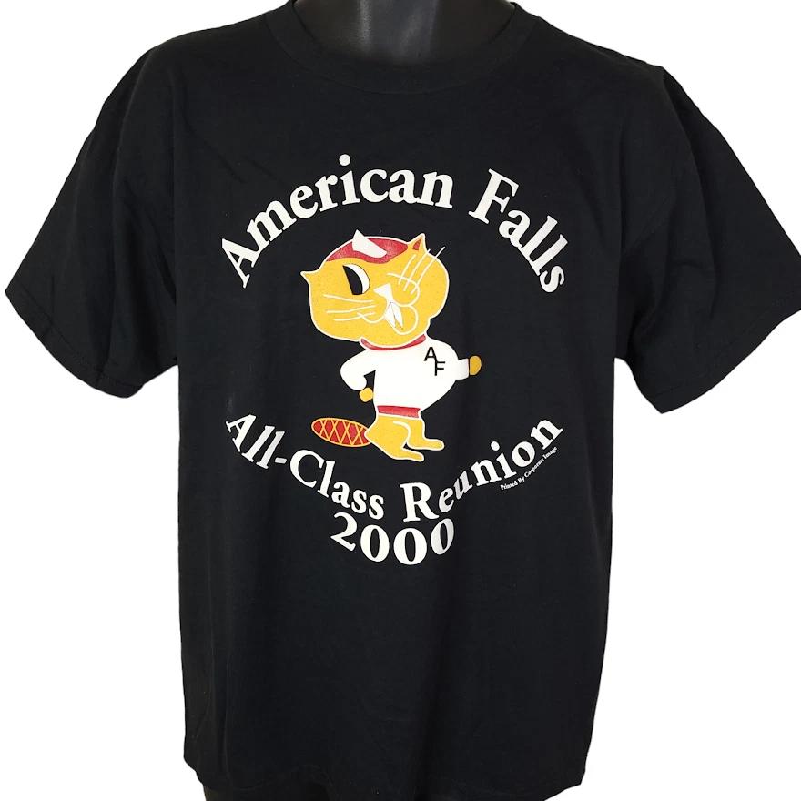 

Vintage American Falls Beavers T Shirt Mens Size Large Y2K 2000 Class Reunion 2XL