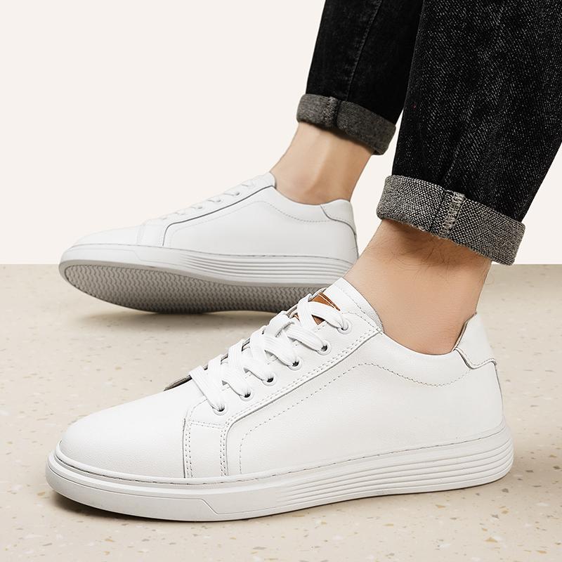 Módní pánské ležérní boty na šněrování z pravé kůže, do kanceláře, s měkkou podrážkou, prodyšné, pohodlné vycházkové boty pro muže, pro každodenní nošení venku