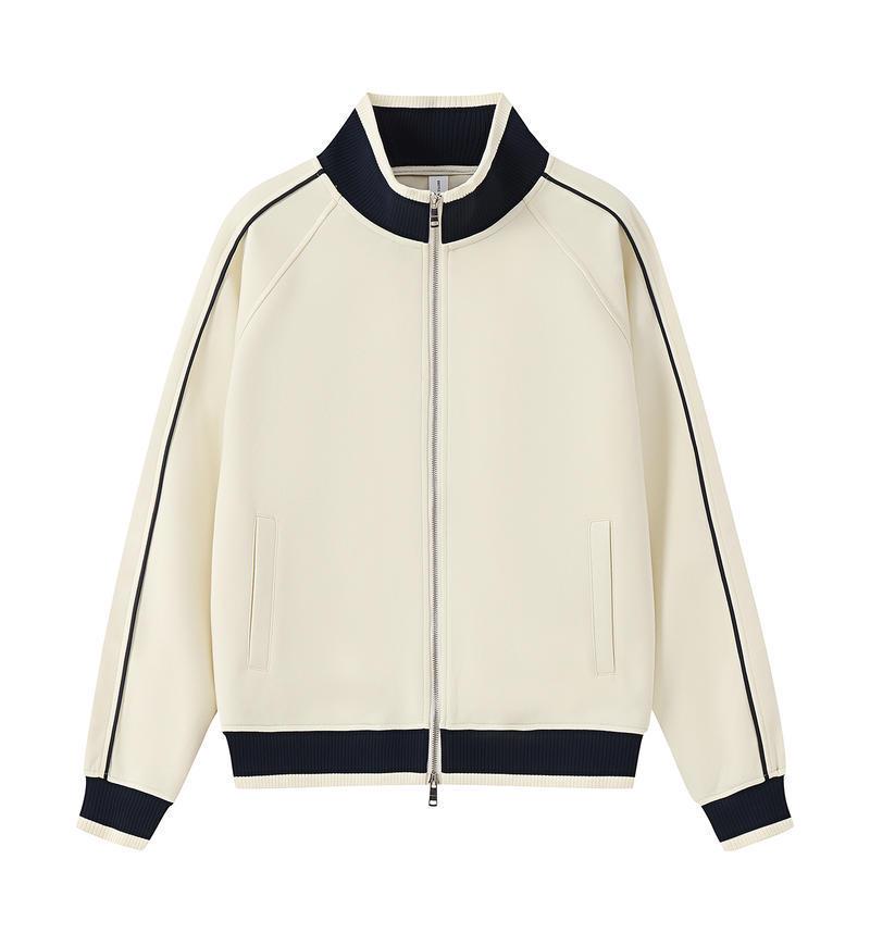 380G Retro Cotton Color Block Stand Collar Zipper Jacket - Customizable Men s Fashion XXXL