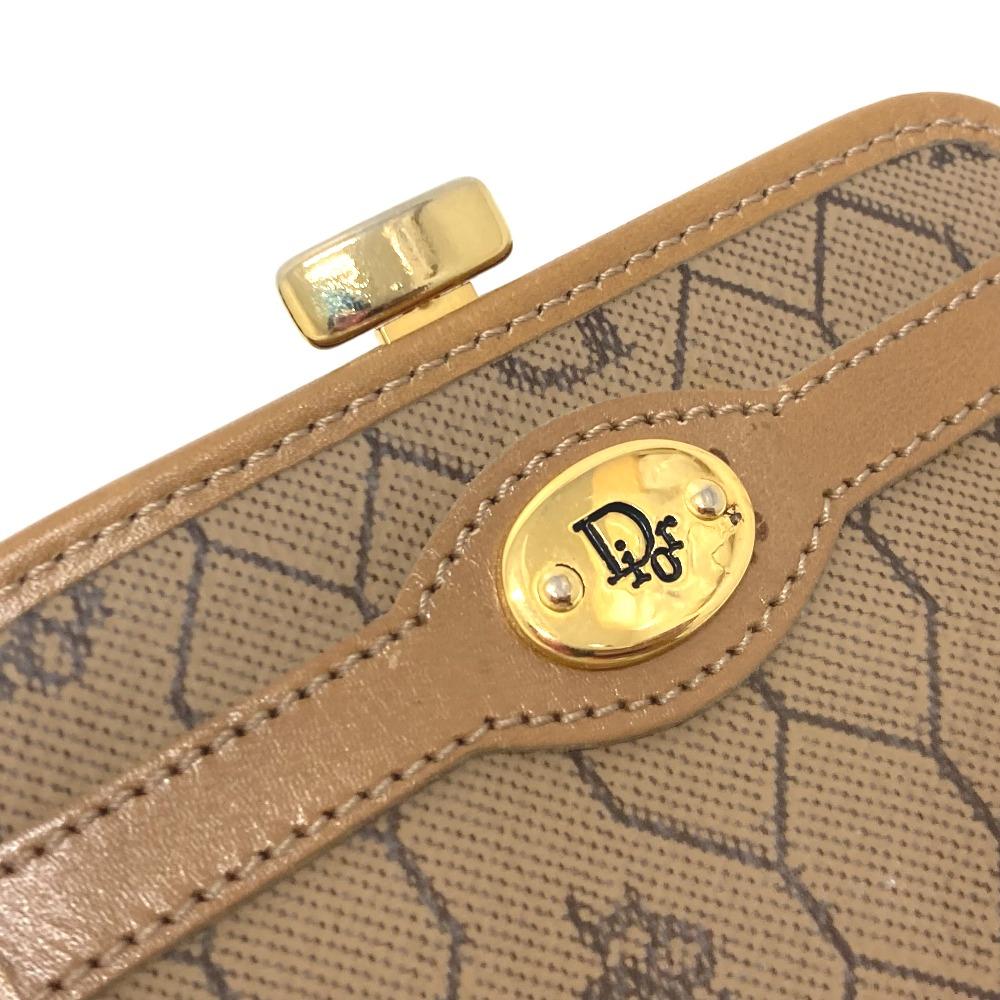 Dior Kisslock coin purse case coin purse Leather Brown/GoldHardware