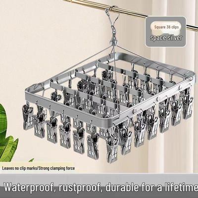 Aluminum Alloy Multi-Clip Drying Rack for Socks and Underwear