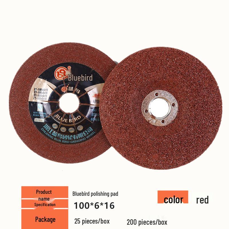 

Blue Bird Wear-Resistant Thickened Angle Grinder Disc, Cymbal Type, Resin, 150-125-100 mm