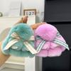 Real Rex Rabbit Hair Bowknot Little Rabbit Car Key Chain Pendant Cute Plush Drop Ear Rabbit Doll Bag Pendant