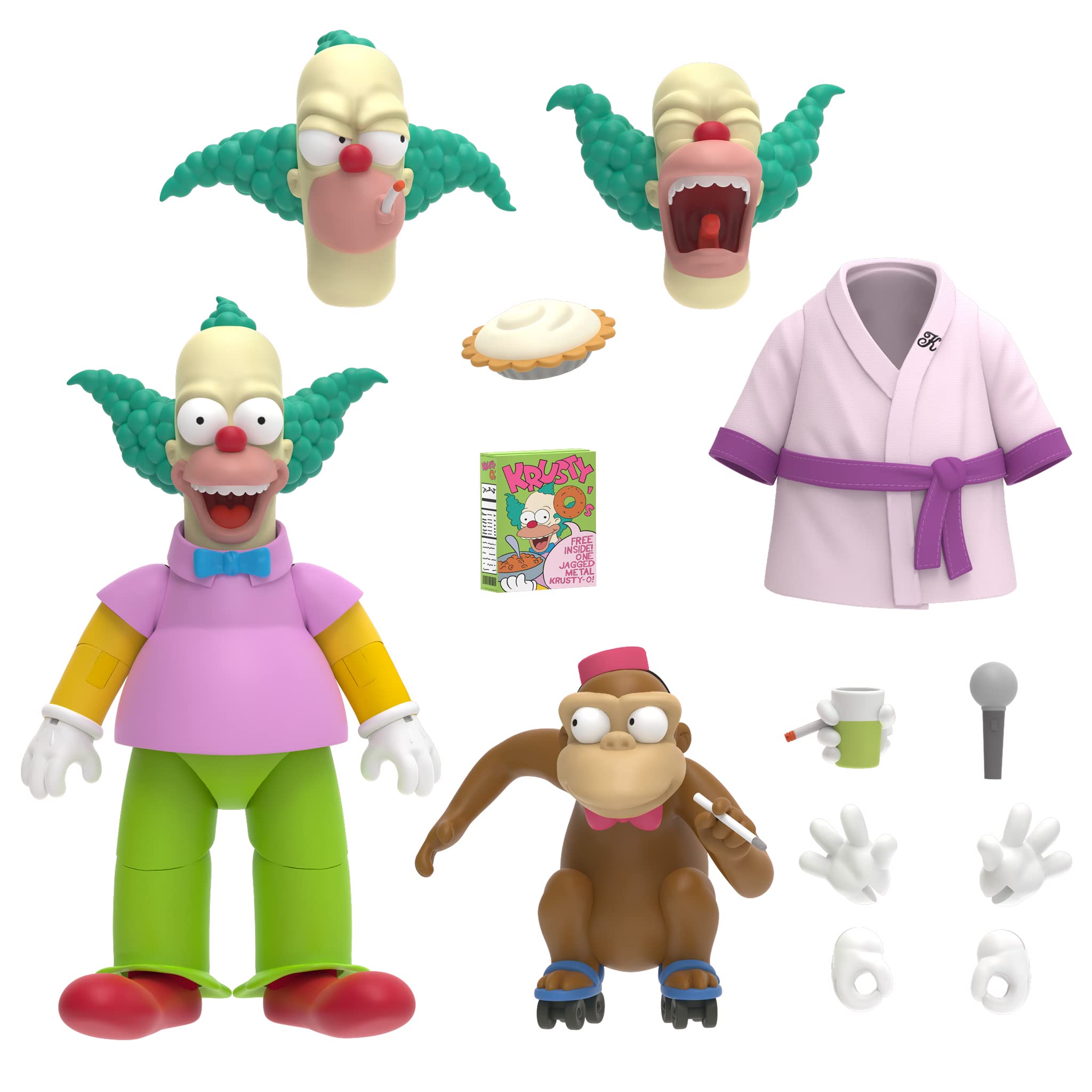 

The Simpsons Krusty the Clown Ultimate Action 633686 7-inch Figure, Green, зелений