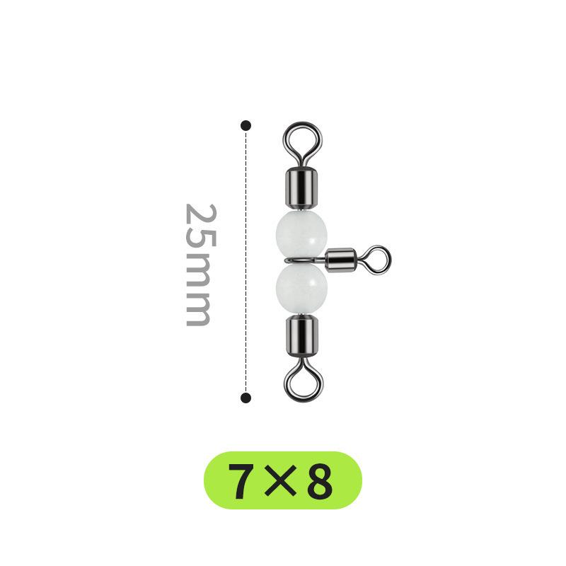 Non-Damaging T-Shaped Luminous Large Fish Swivel Hook Separator with 8-Shaped Rock Fishing Ring