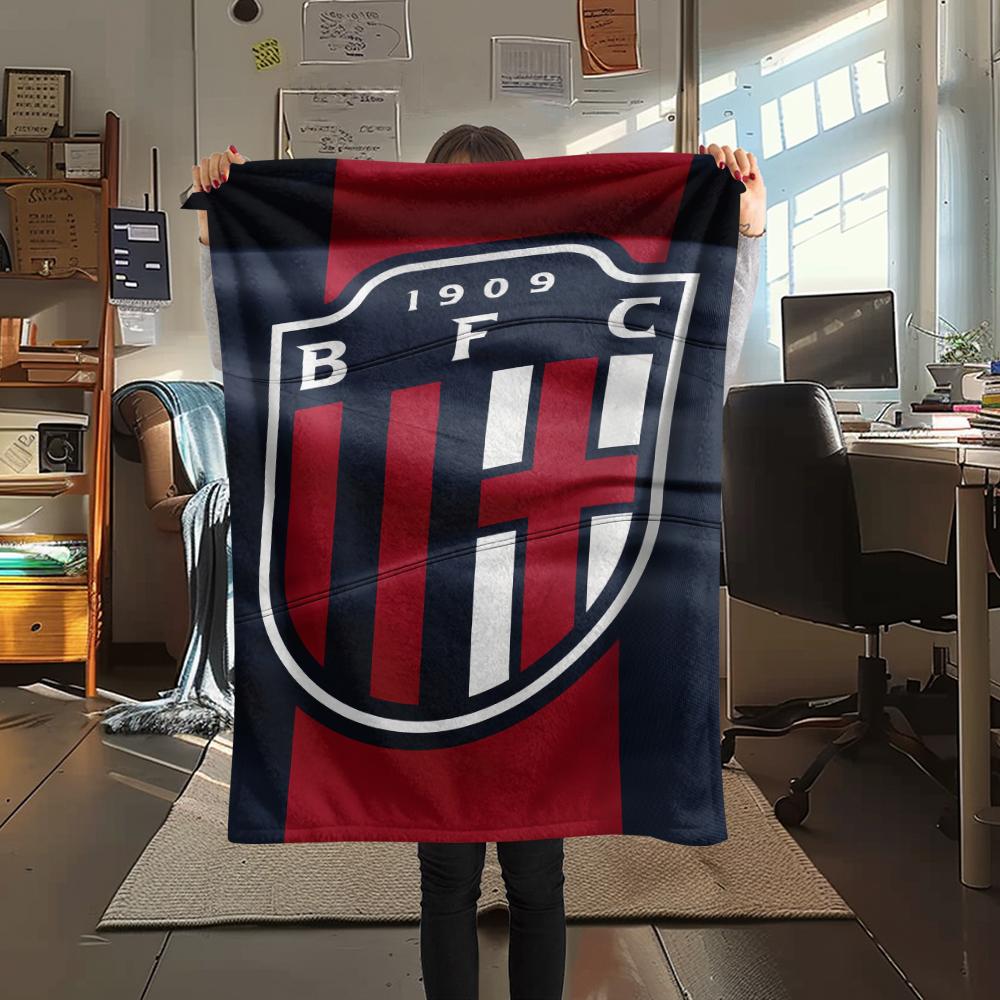 Coperta in Flanella con Motivo Bologna FC 1909, Alta Qualità, Confortevole per Tutte le Stagioni, Decorazione per la Casa, Calore e Comfort, Perfetta per Regali.