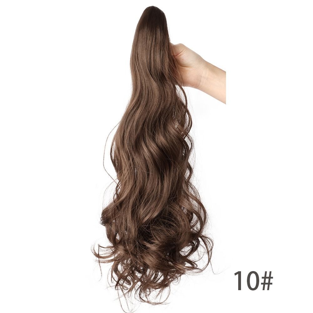 Corn Perm Long Wavy Curly Ponytail Ombre Pony Tail Hairpiece Claw Clip Ponytail Wig Daily