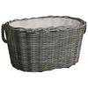 VidaXL Holzkorb mit Tragegriffen 59x42x28 cm Grau Weide