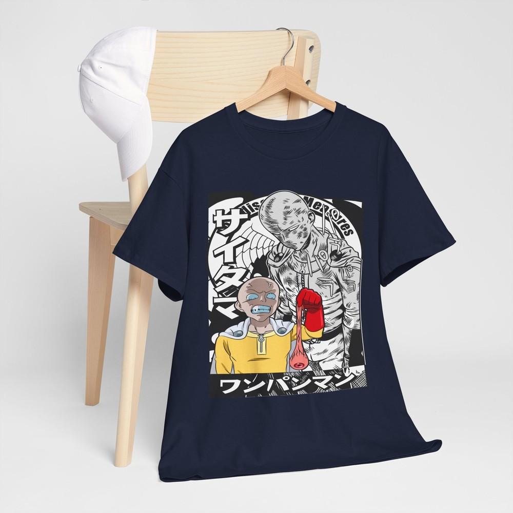 Saitama Clothes One Punch Unisex Tshirt Horror Anime Unisexga Gifts Shirt All Size M