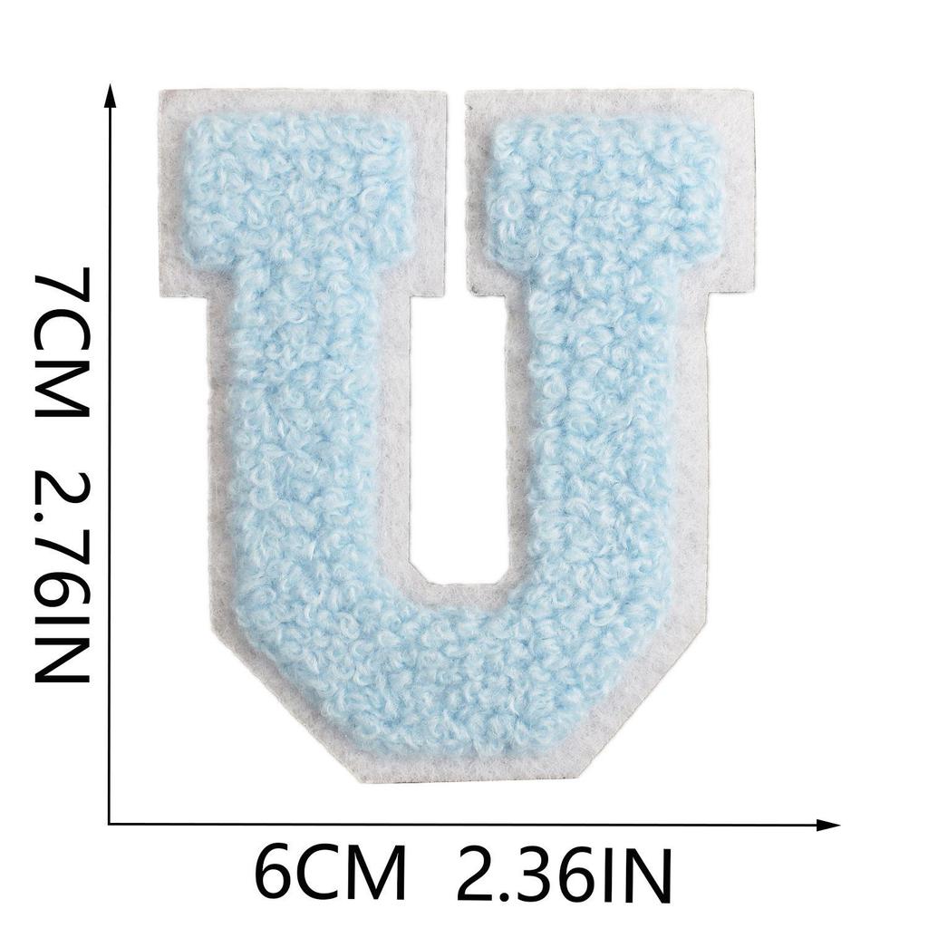 Roaring Sky 7cm Light Blue Chenille Embroidery Patch for Bags and Decor