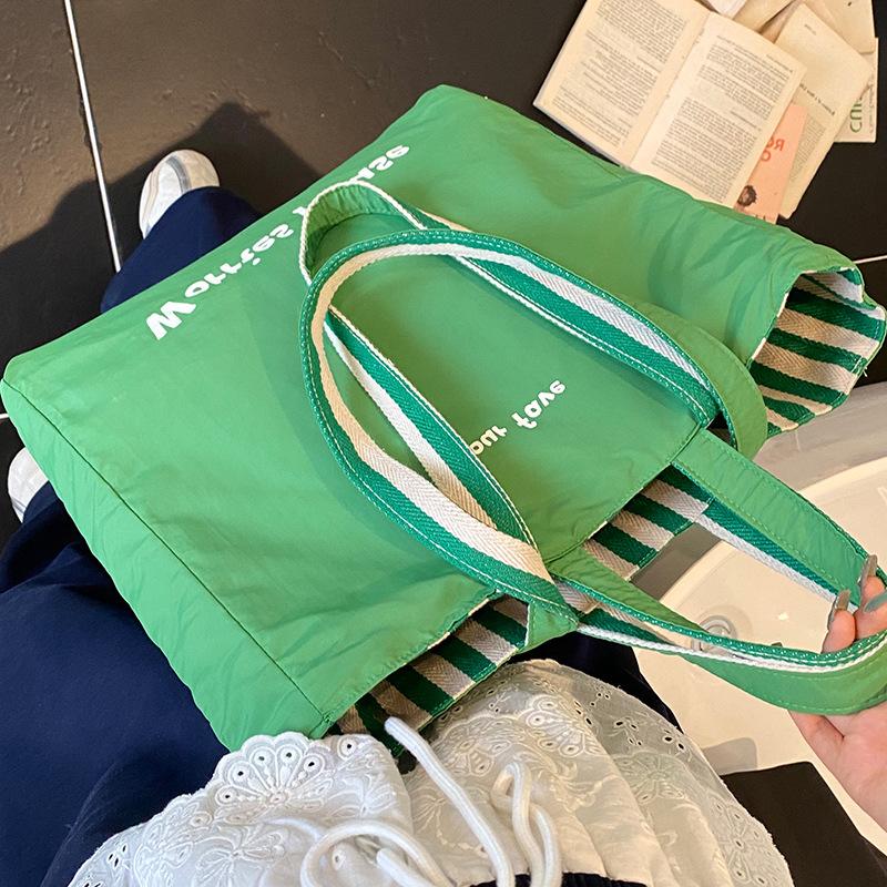 Casual Canvas Bag Korean Lazy Style Handbag 2025 New Large-capacity Tote Bag Fashionable Double-sided Shoulder Bag