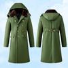 Men's Extra Long Winter Coat - Army Green, Waterproof, Windproof, Thickened Cotton with Removable Velvet Lining, Coldproof for Northeast Winters.