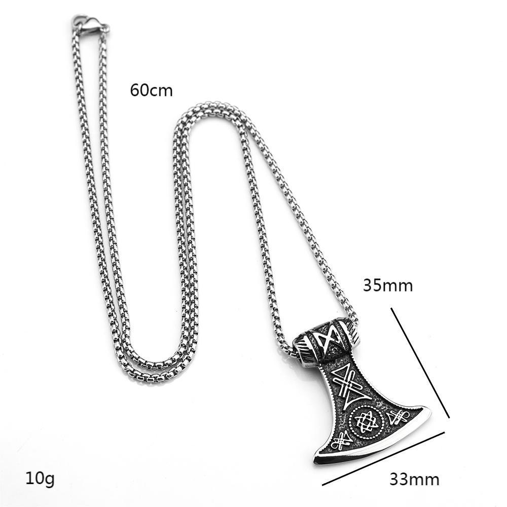 Nordic Stainless Steel Viking Double-Sided Slavic Axe Pendant