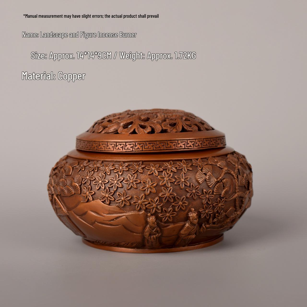 

Antique-Style Purple Copper Incense Burner Ornament for Home or Office Decor
