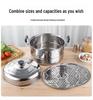 Large Stainless Steel Multi-Layer Steamer Pot for Steaming, Soup, and Fish, Compatible with Induction and Gas Stoves